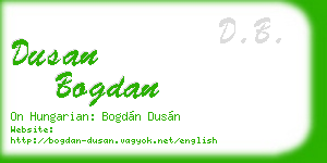 dusan bogdan business card